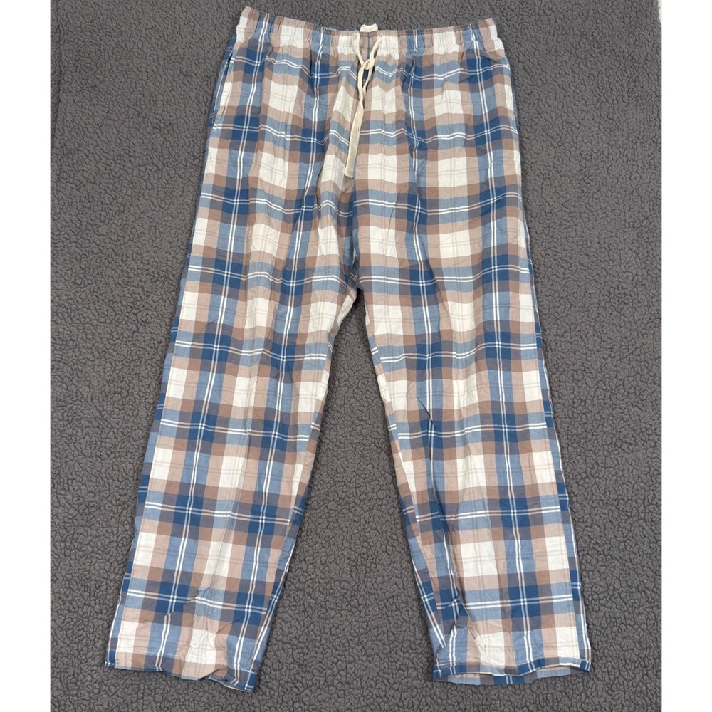 Coyuchi Pants Bottoms Men's Sz XL Organic Cotton Flannel Plaid Lounge Vacation